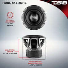 Load image into Gallery viewer, HOOLIGAN X 15" High Excursion Subwoofer 4000 Watts Rms 4" DVC 2-Ohm
