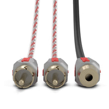 Load image into Gallery viewer, Level 3 RCA 100% Copper OFC Y Connector 1 FEMALE to 2 MALE -  BLACK / RED Kit