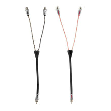 Load image into Gallery viewer, Level 3 RCA 100% Copper OFC Y Connector 2 FEMALE  to 1 MALE -  BLACK / RED Kit