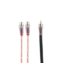 Load image into Gallery viewer, Level 3 RCA 100% Copper OFC Y Connector  2 FEMALE to 1 MALE - BLACK - RED