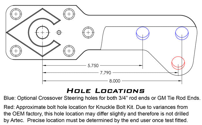 Artec Industries Steering Arms Aluminum Ultimate Dana 60 High Steer Arms - 6-Hole w/ Keyway - Pair Artec Industries - HS6027