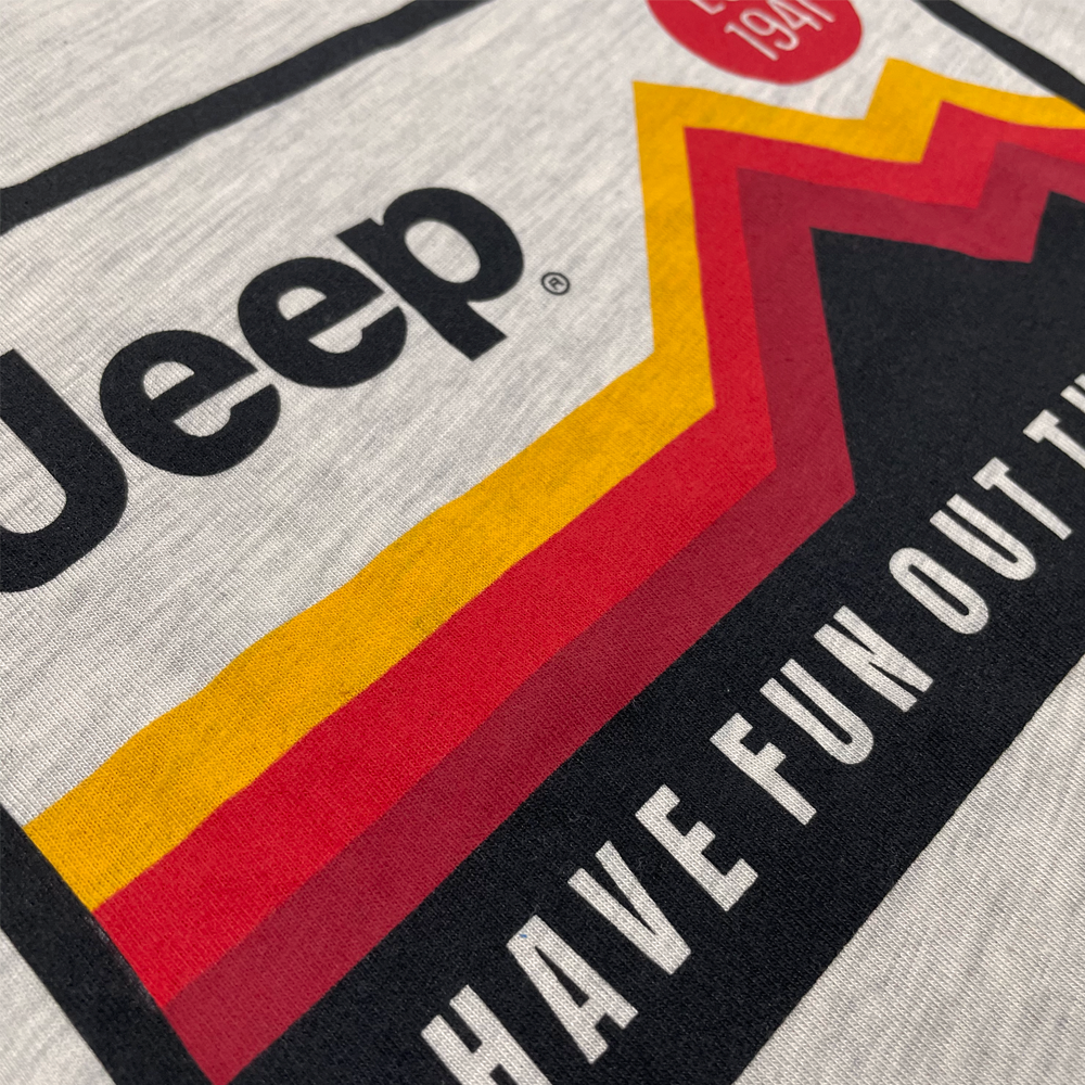 Mens Long Sleeve Hooded T-Shirt Jeep® Have Fun Out There - Black / Natural-FINAL SALE