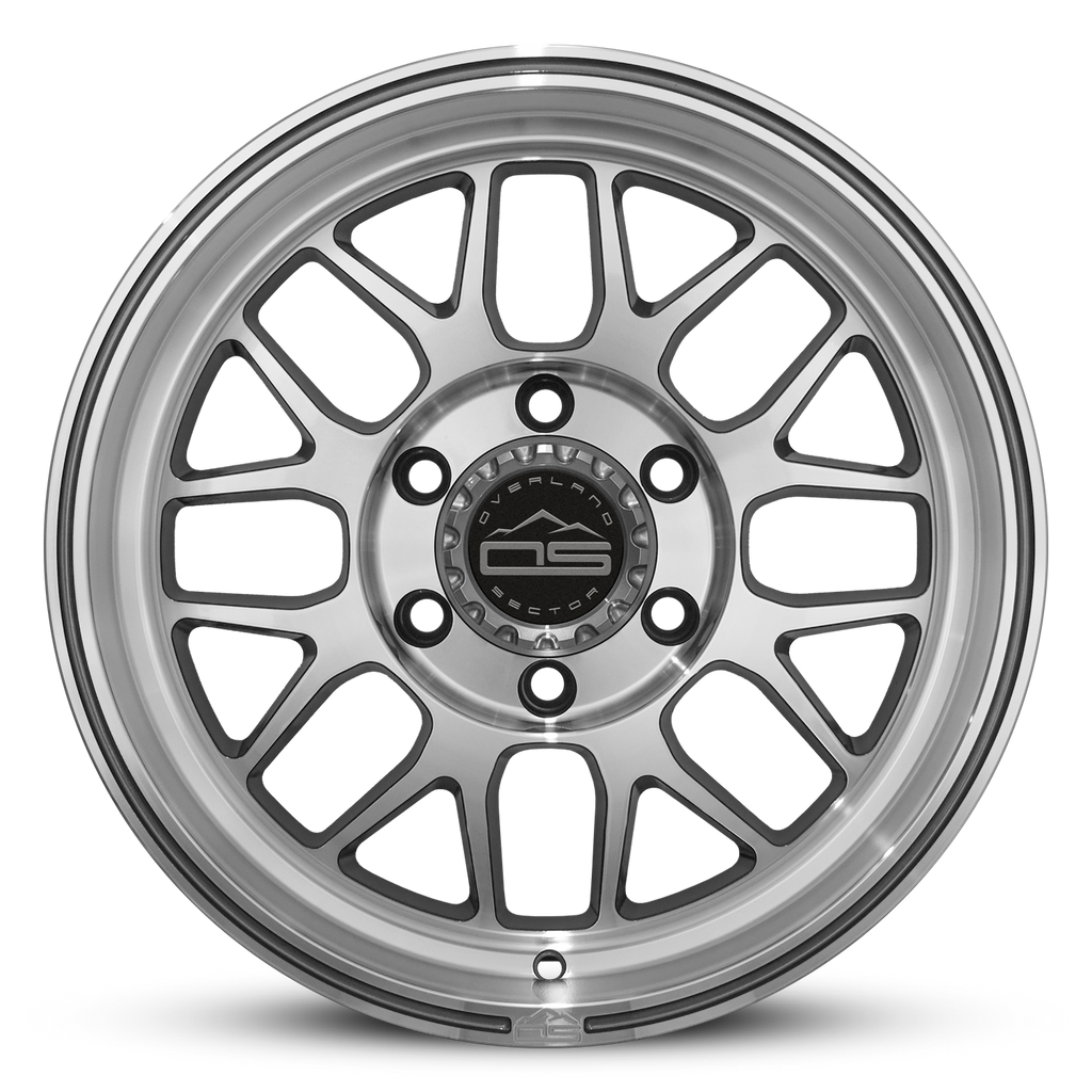 Overland Sector Hyperdrive Flow Formed 17x8.5 +25 6x139.7 106.1mm Gloss Gun Metal/Machined Face