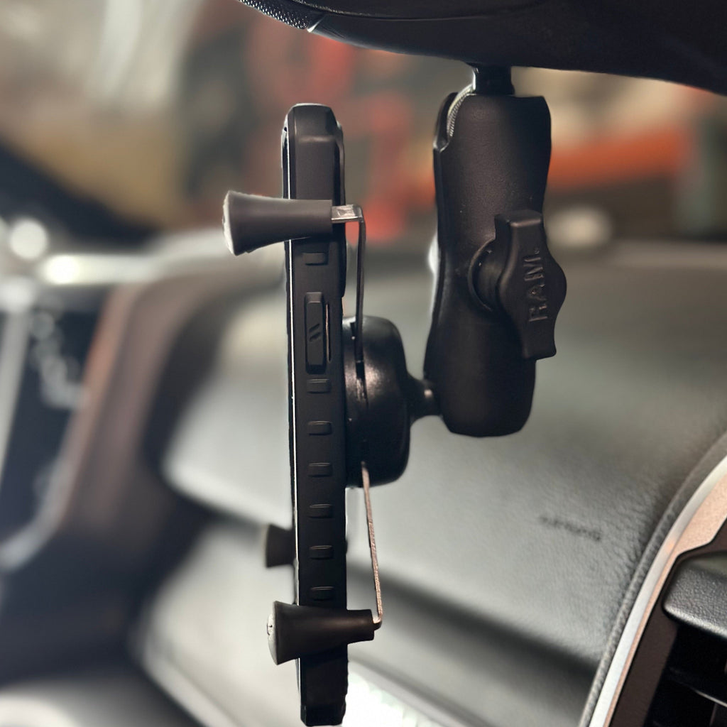 CMM Offroad Dodge 1" BALL MOUNT + RAM MOUNT WITH X-GRIP XL / black / Lower Passenger Side Dodge RAM Truck Apillar Ball Mount