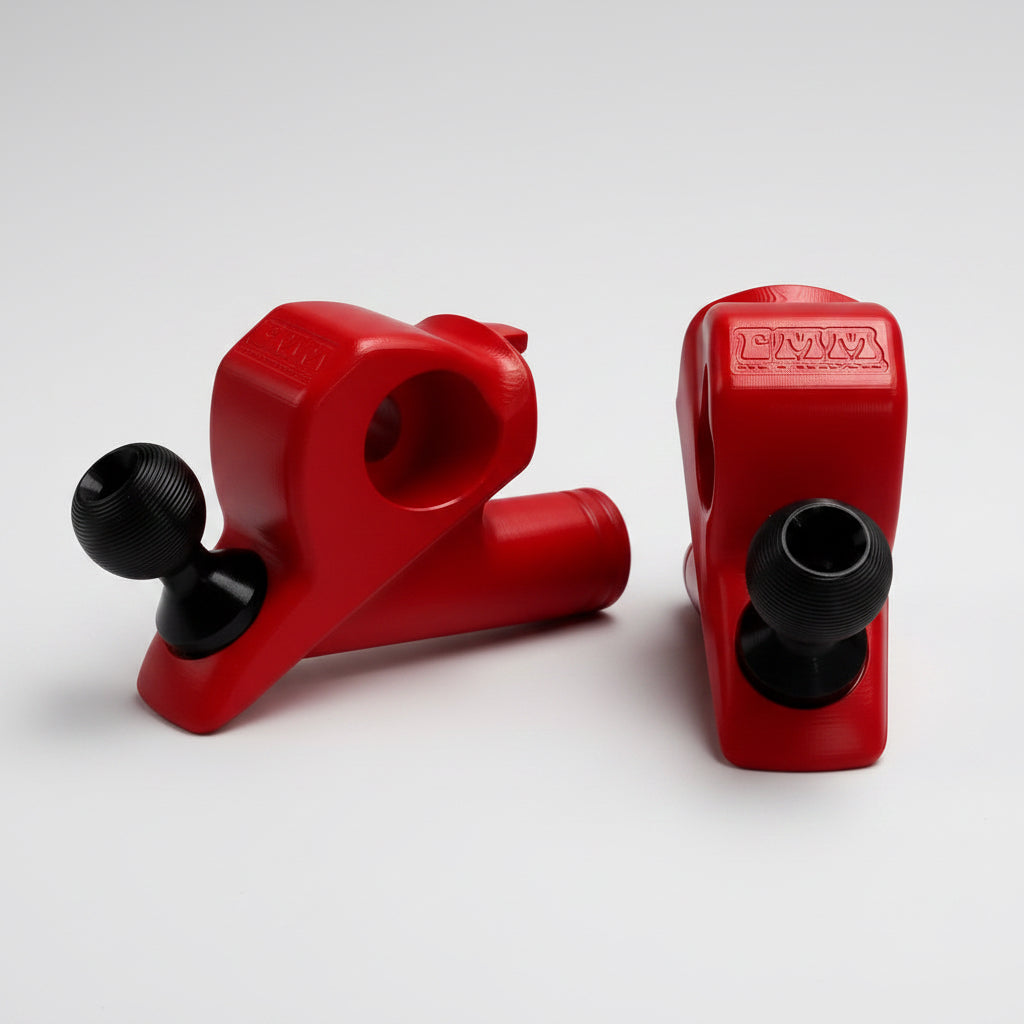 CMM Offroad red replacement mirror mount pair — available from Offroad Trading Company