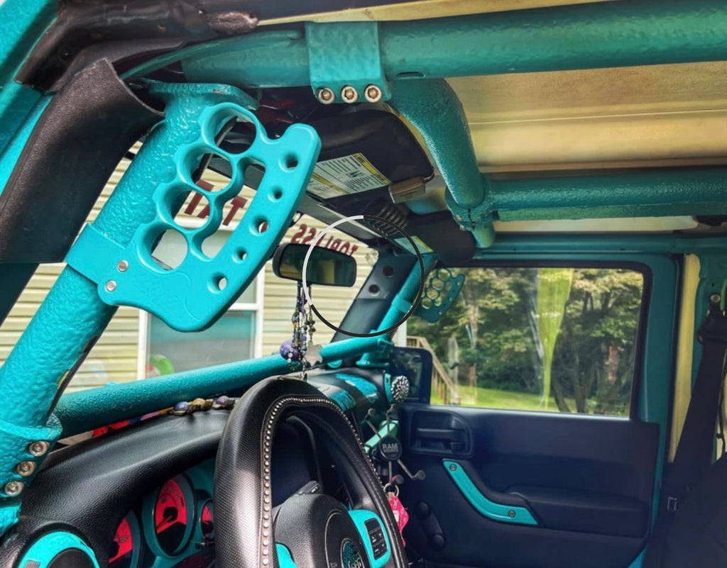 CMM Offroad knuckle grab handle installed on UTV cage — available from Offroad Trading Company