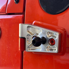 Load image into Gallery viewer, CMM Offroad billet door hinge with ball mount on red Jeep — available from Offroad Trading Company