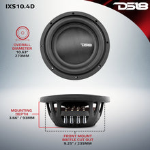 Load image into Gallery viewer, IXS Shallow-Mount 10" Fiber Glass Subwoofer 600 Watts Rms DVC 4-Ohm