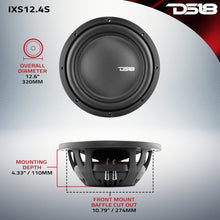 Load image into Gallery viewer, IXS Shallow-Mount 12" Fiber Glass Subwoofer 800 Watts Rms SVC 4-Ohm