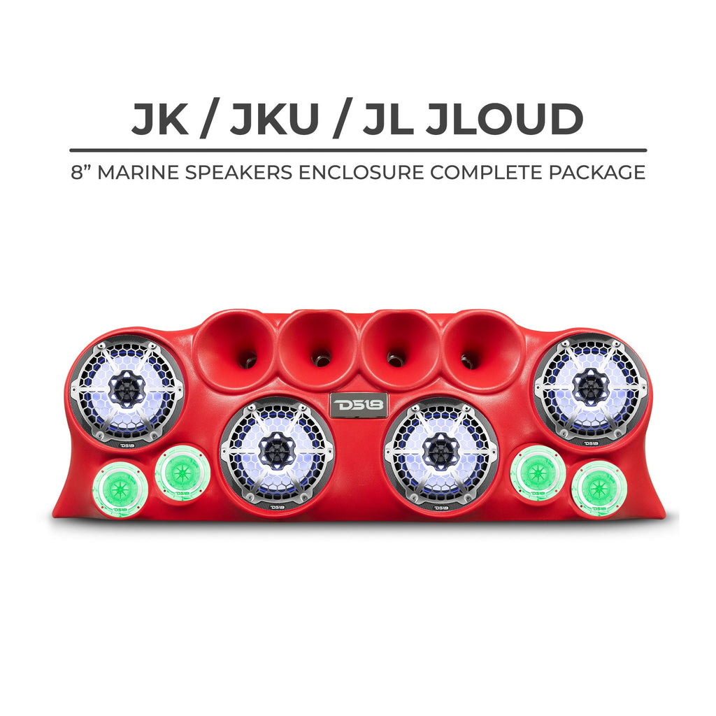 DS18 J-LOUD Jeep Wrangler JK/JKU/JL Loaded Sound Bar System, Black / White