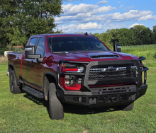 Load image into Gallery viewer, FT Front Bumper Extreme For 2024-2026 Silverado 2500/3500 HD Sensor Cutouts Fog Cutouts Receiver With Mesh Grill With Camera Harness Gloss Black Powdercoat Bodyguard Bumpers