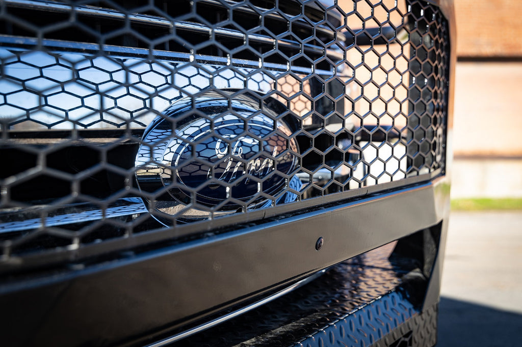 FT Front Bumper Extreme For 2023-2026 Ford F550 Superduty Sensor Cutouts Fog Cutouts Receiver With Mesh Grill With Camera Harness Gloss Black Powdercoat Fits 450/550 Trim Bodyguard Bumpers