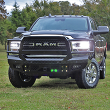 Load image into Gallery viewer, FT Front Bumper Extreme For 2019-2026 Ram 2500/3500 HD Sensor Cutouts Fog Cutouts Receiver With Mesh Grill With Camera Harness Gloss Black Powdercoat Bodyguard Bumpers