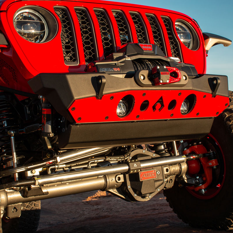 Artec Industries Front Bumpers Powdercoat Nighthawk Front Bumper with Aluminum Skid for JK, JL, and JT - Black Powdercoat Artec Industries - JJ8015