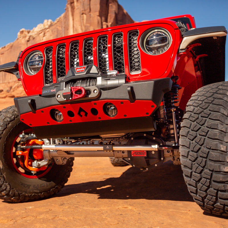 Artec Industries Front Bumpers Powdercoat Nighthawk Front Bumper with Aluminum Skid for JK, JL, and JT - Black Powdercoat Artec Industries - JJ8015