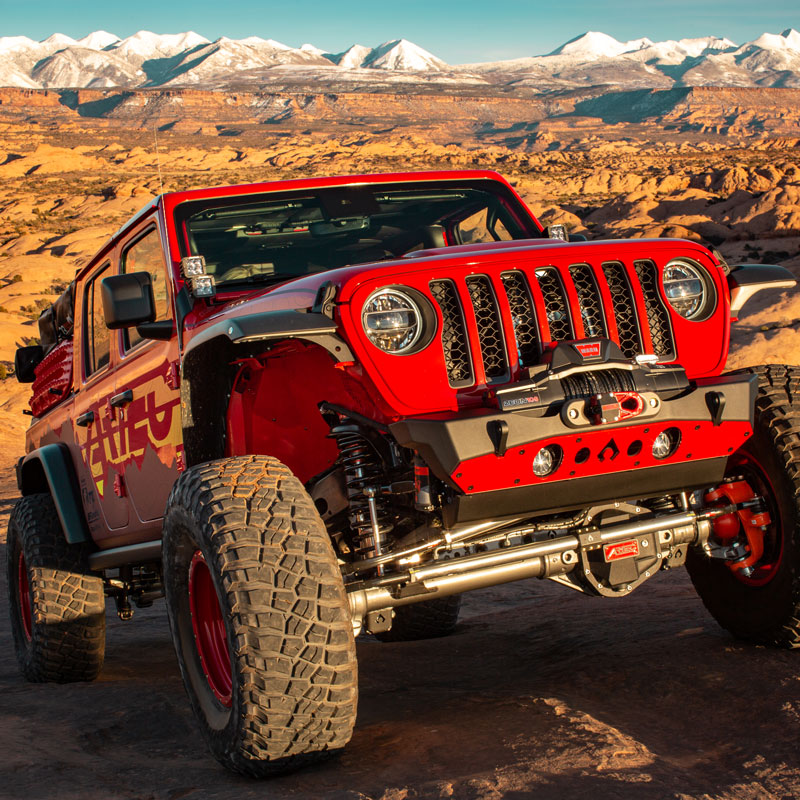 Artec Industries Front Bumpers Powdercoat Nighthawk Front Bumper with Aluminum Skid for JK, JL, and JT - Black Powdercoat Artec Industries - JJ8015