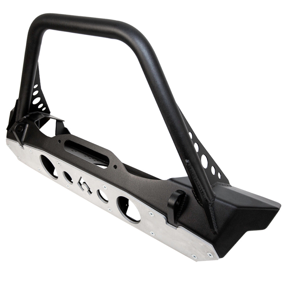 Artec Industries Front Bumpers Powdercoat Nighthawk Mid-tube Stinger Front Bumper with Aluminum Skid for JK, JL, and JT - Black Powdercoat Artec Industries - JJ8045