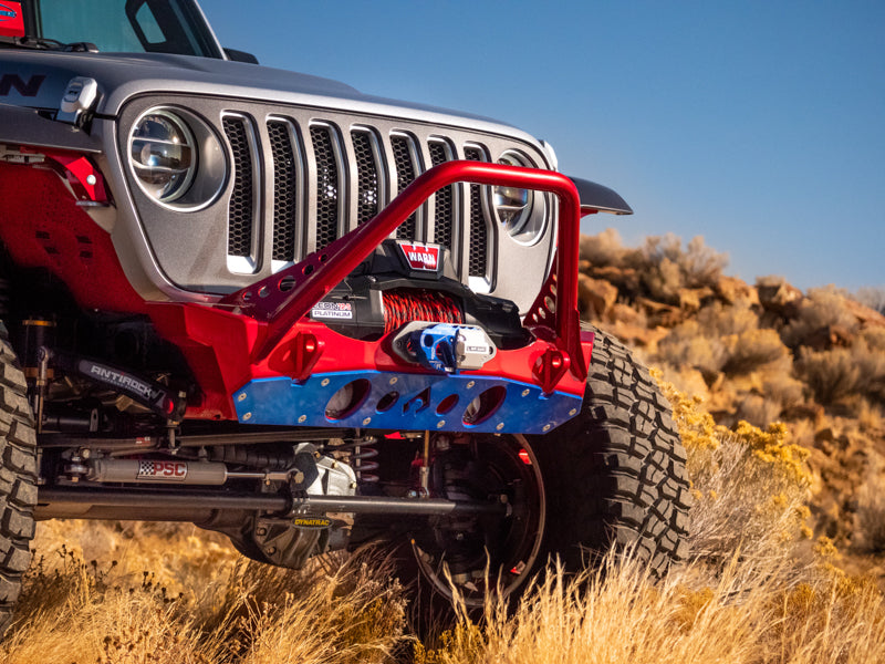 Artec Industries Front Bumpers Powdercoat Nighthawk Mid-tube Stinger Front Bumper with Aluminum Skid for JK, JL, and JT - Black Powdercoat Artec Industries - JJ8045