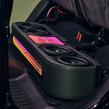 Load image into Gallery viewer, Jeep JT Gladiator Loaded Under Rear Seat Subwoofer Enclosure with 4 X 8" ZR8.2D, Leather Wrapped and Digital LED Lights | 1800 Watts RMS @ 1-Ohm