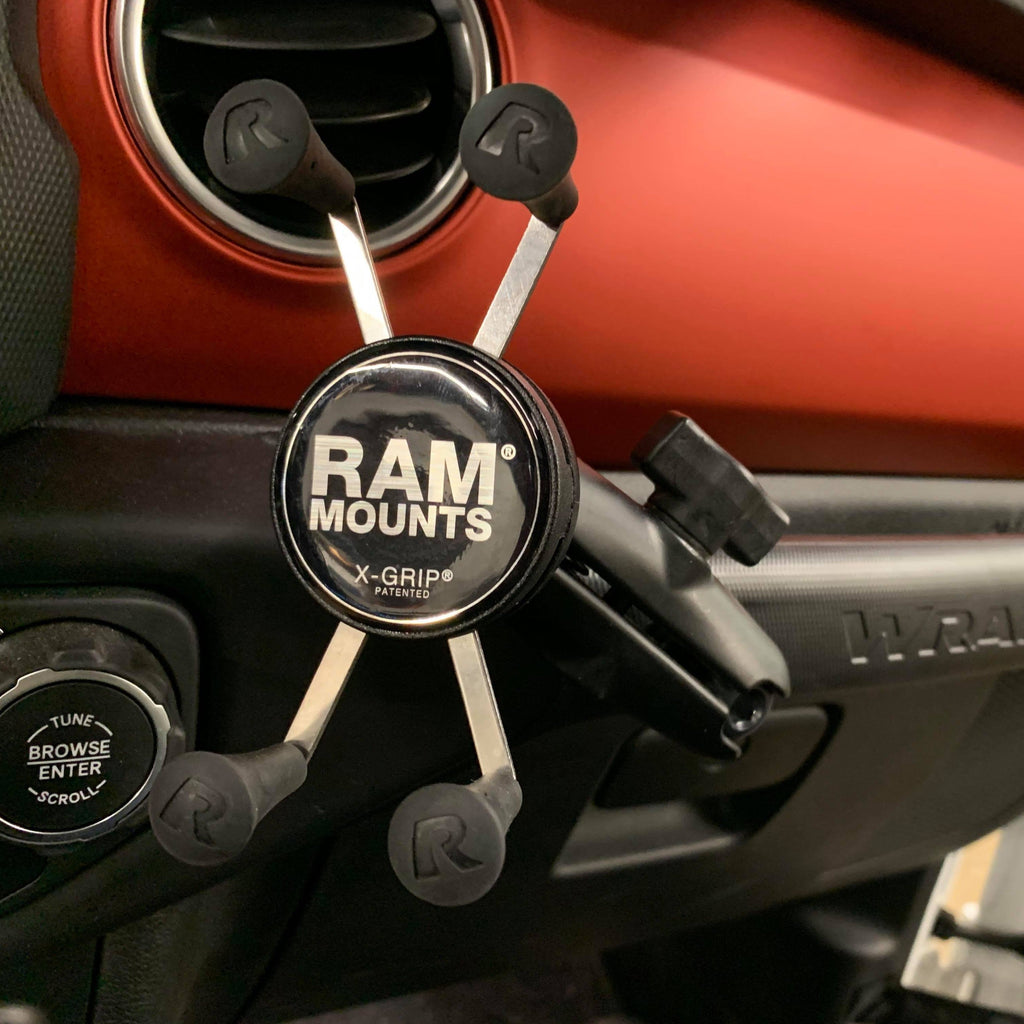 CMM Offroad JL 1" Ball Mount w/ Ram Mount & X-Grip XL JL/JLU Grab Bar Ball Mount