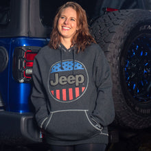 Load image into Gallery viewer, JEDCo Hoodie Sweatshirt Jeep - USA Oval Flag Accent Hoodie