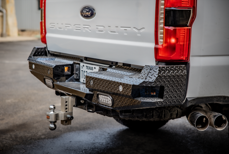 FT Rear Bumper For 2023-2026 Ford F250/350 Superduty Sensor Cutouts Gloss Black Powdercoat Bodyguard Bumpers