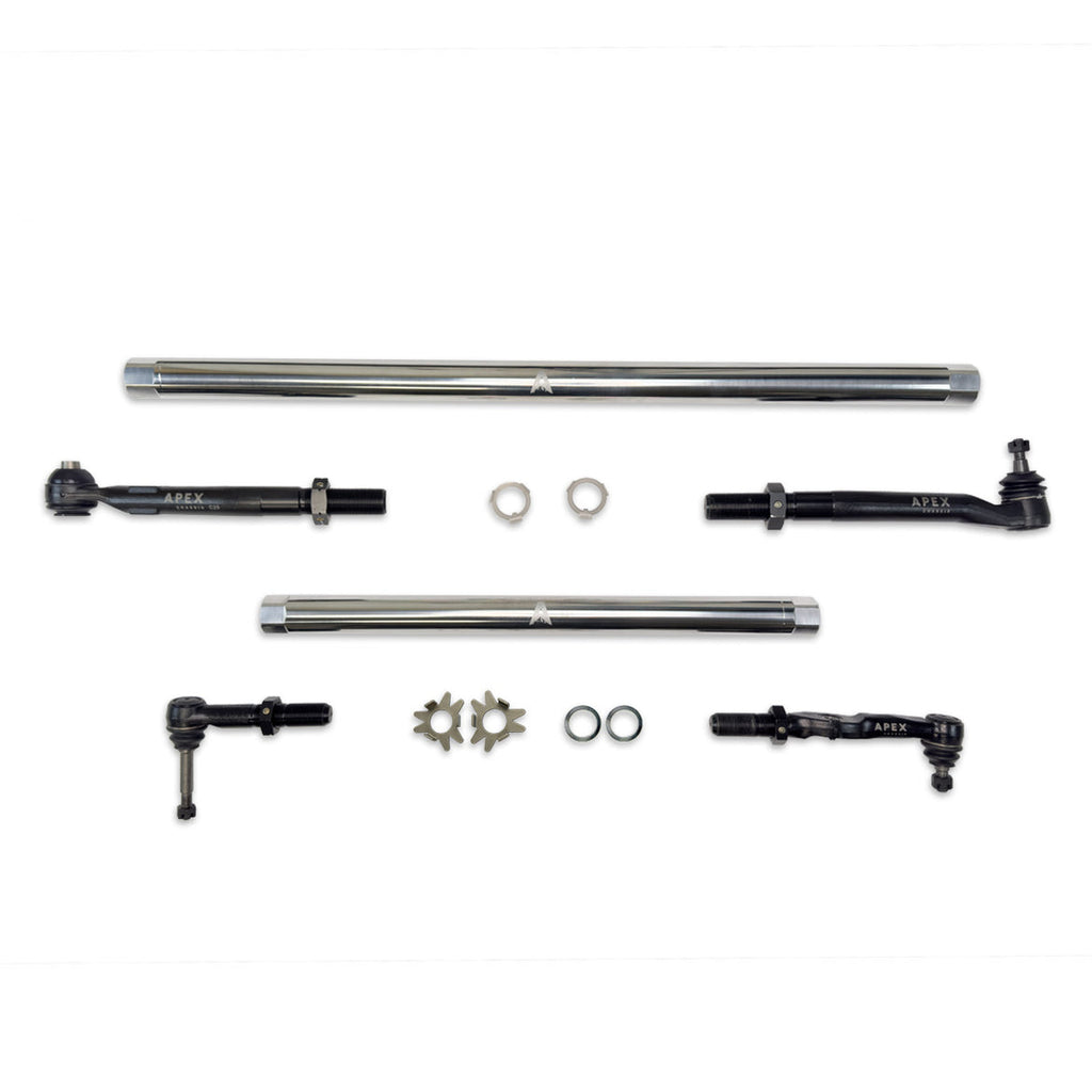 Heavy Duty ProLock Polished Aluminum Tie Rod and Drag Link Assembly Fits: 17-25 F-250/F-350 Super Duty Apex Chassis