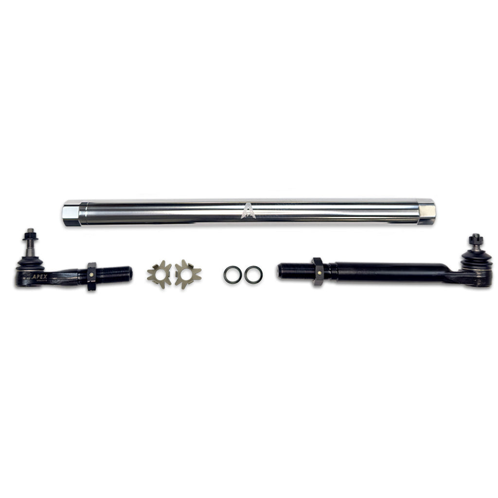 Heavy Duty Polished Aluminum Drag Link Assembly Fits: 14-24 Ram 2500/3500 Apex Chassis