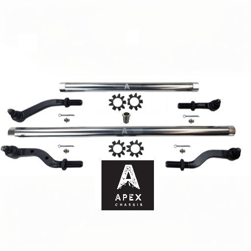Heavy Duty Polished Aluminum Tie Rod and Drag Link Axle Swap Kit Currie 70 Inch Jeep JK 2.5T for Axle Upgrade Options Only Apex Chassis