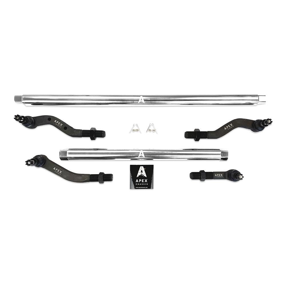 Heavy Duty Polished Aluminum Tie Rod and Drag Link Axle Swap Kit Currie 70 Inch Jeep JK 2.5T No-Flip kit is for Axle Upgrade Options Only Apex Chassis