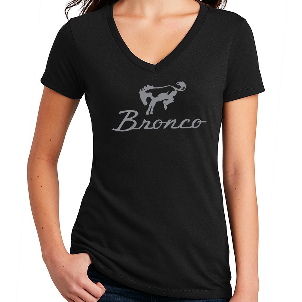 Ladies V-Neck - Ford Bronco Script