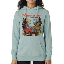Load image into Gallery viewer, Ladies Ford Bronco American Tradition French Terry Hoodie - Seafoam Green