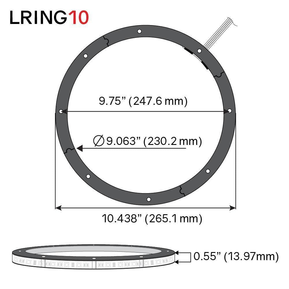 DS18 Speaker Rings Vision 10 Inch RGB LED Ring for Speaker and Subwoofers DS18 - LRING10