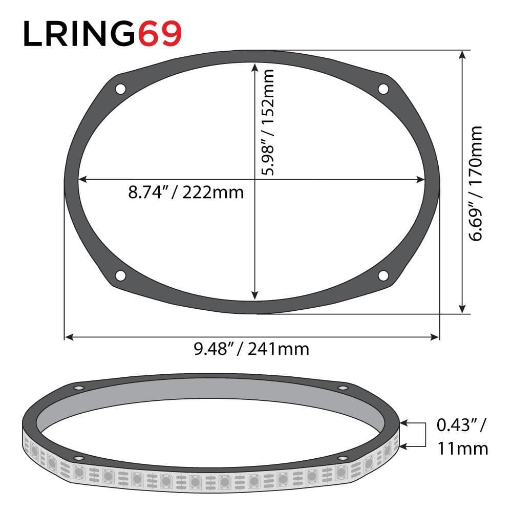 Vision 6x9 RGB LED Ring for Speaker and Subwoofers DS18