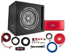 Load image into Gallery viewer, DS18 LSE-110A Bass Package 1 X SLC-MD10 In a Ported Box with S-1500.1/RD Amplifier and 4-GA Amp Kit 500 Watts-Clearance