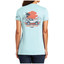 Load image into Gallery viewer, Ladies V-Neck Jeep® Wrangler Beachin' Good Time - Seaglass Blue