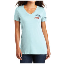 Load image into Gallery viewer, Ladies V-Neck Jeep® Wrangler Beachin' Good Time - Seaglass Blue