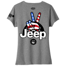Load image into Gallery viewer, Ladies V-Neck Jeep® Wave USA - Graphite Heather
