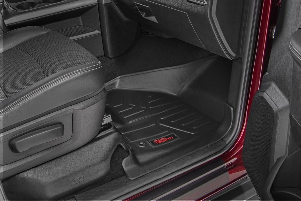 Heavy Duty Floor Mats Front/Rear-12-18 Dodge RAM Crew/Mega Cab Full Console Rough Country