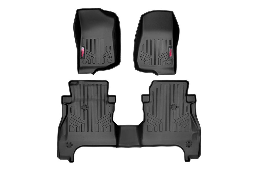 Rough Country Floor Mats/Liners Heavy Duty Floor Mats Front & Rear w/o Under Seat Lockable Storage 20-Up Gladiator JT Rough Country - M-61505