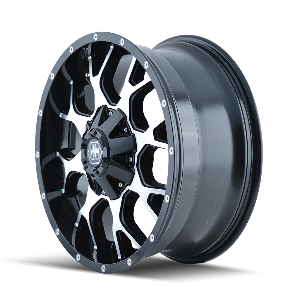 Mayhem WHEELS MAYHEM WARRIOR 8015 GLOSS BLACK MACHINED 17X9 8-165.1 18MM 130.8MM - 8015-7981B18 - Mayhem