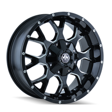 Load image into Gallery viewer, Mayhem WHEELS MAYHEM WARRIOR 8015 GLOSS BLACK MILLED 20X9 8-165.1 0MM 130.8MM - 8015-2981M - Mayhem