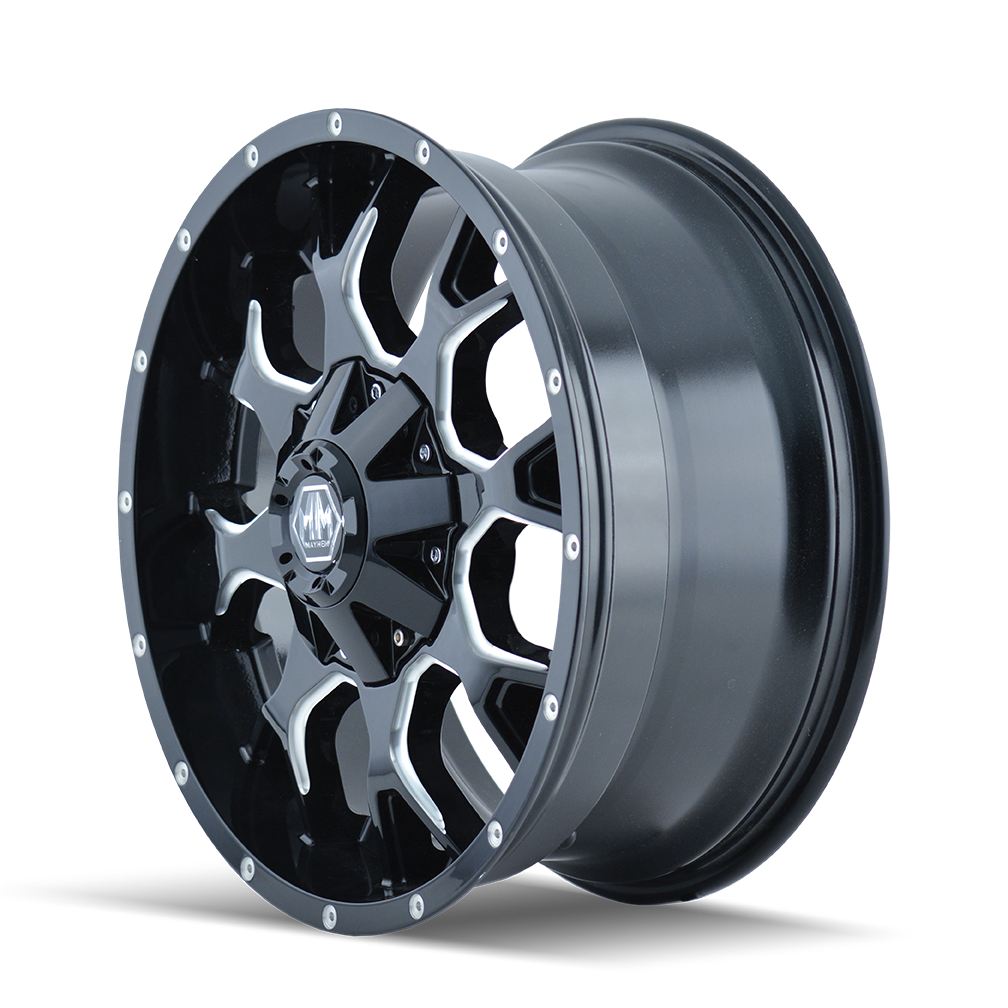 Mayhem WHEELS MAYHEM WARRIOR 8015 GLOSS BLACK MILLED 20X10 6-135/6-139.7 -25MM 106MM - 8015-2137M - Mayhem