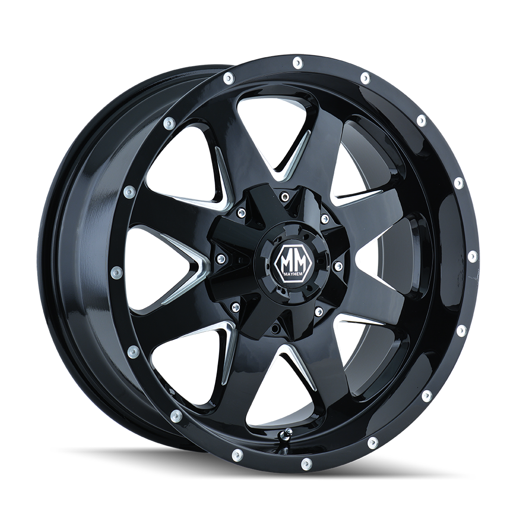 Mayhem WHEELS MAYHEM TANK 8040 GLOSS BLACK MILLED 18X9 5-114.3/5-127 10MM 87MM - 8040-8956B - Mayhem