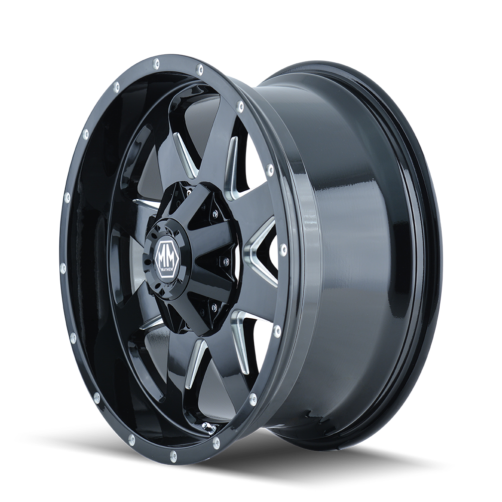 Mayhem WHEELS MAYHEM TANK 8040 GLOSS BLACK MILLED 18X9 5-114.3/5-127 10MM 87MM - 8040-8956B - Mayhem