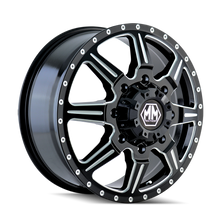 Load image into Gallery viewer, Mayhem WHEELS MAYHEM MONSTIR 8101 FRONT GLOSS BLACK MILLED 20X8.25 8-165.1 127MM 116.7MM - 8101-2881MF116 - Mayhem