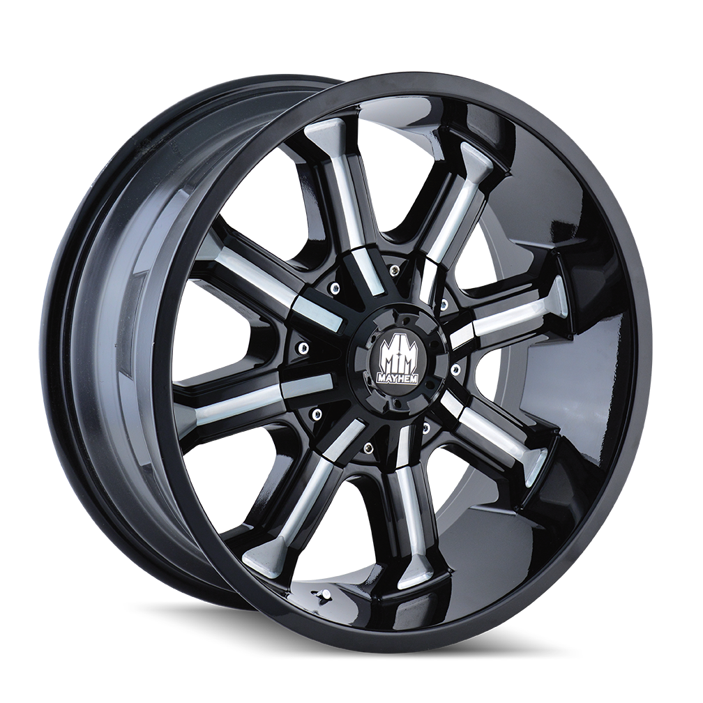Mayhem WHEELS MAYHEM BEAST 8102 GLOSS BLACK MILLED 17X9 5-114.3/5-127 18MM 87MM - 8102-7956M18 - Mayhem