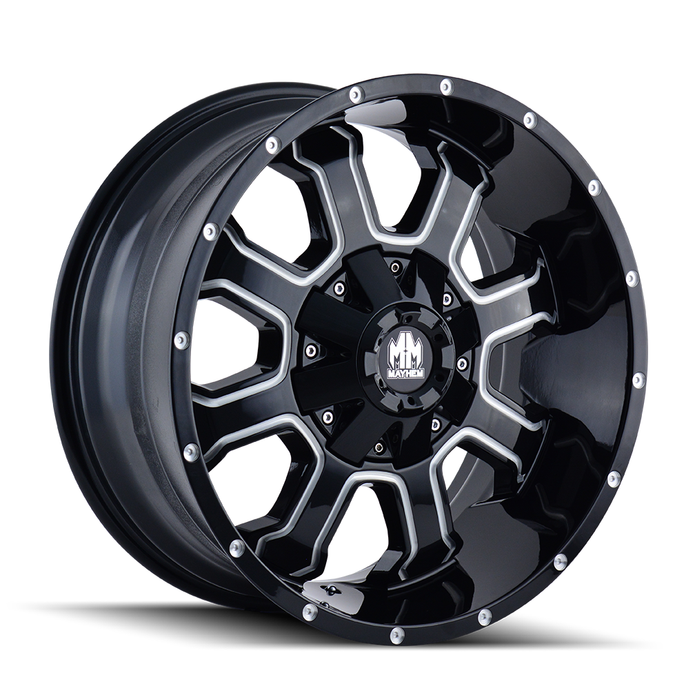 Mayhem WHEELS MAYHEM FIERCE 8103 GLOSS BLACK MILLED 17X9 6-135/6-139.7 18MM 106MM - 8103-7937M18 - Mayhem