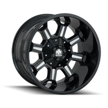 Load image into Gallery viewer, Mayhem WHEELS MAYHEM COMBAT 8105 GLOSS BLACK MILLED 18X9 8-165.1/8-170 -12MM 130.8MM - 8105-8976M - Mayhem
