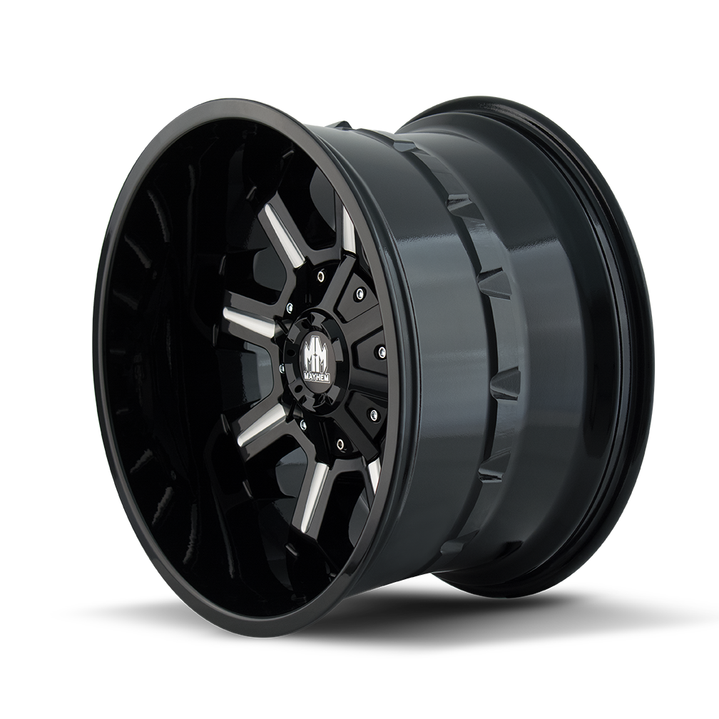 Mayhem WHEELS MAYHEM COMBAT 8105 GLOSS BLACK MILLED 18X9 5-114.3/5-127 -12MM 87MM - 8105-8956M - Mayhem